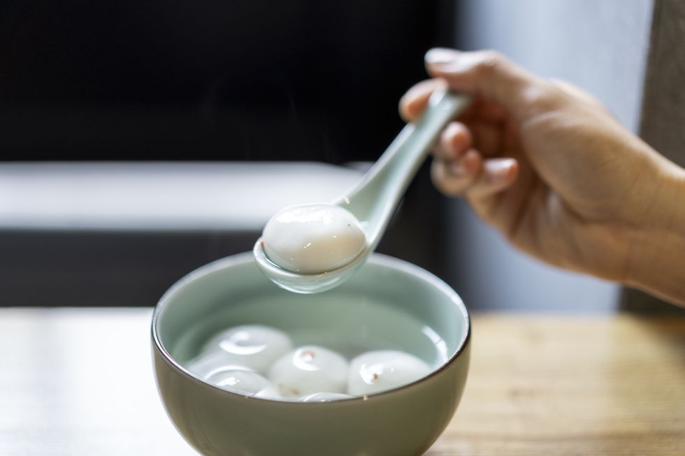 close up of chinese traditional tangyuan on the table