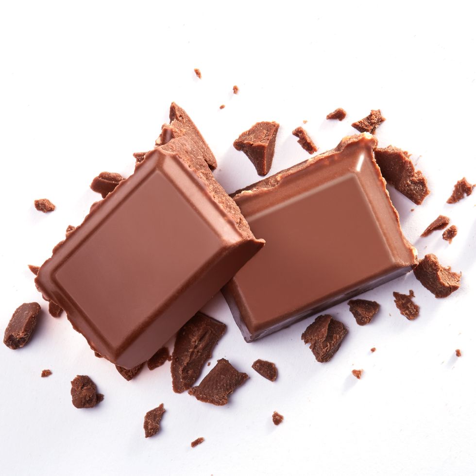 Close-Up Of Chocolate Over White Background