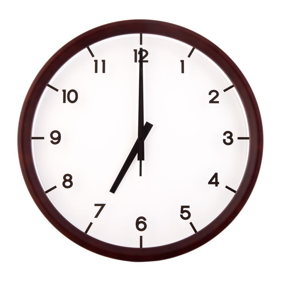 Close-Up Of Clock Against White Background