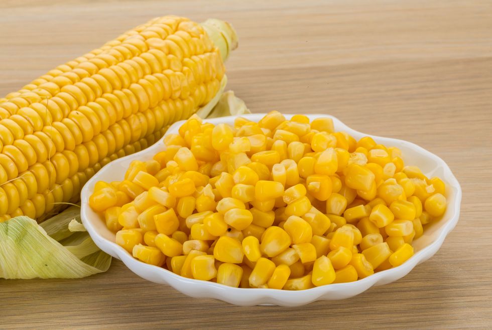 close up of corns in plate on table,vaslui,romania