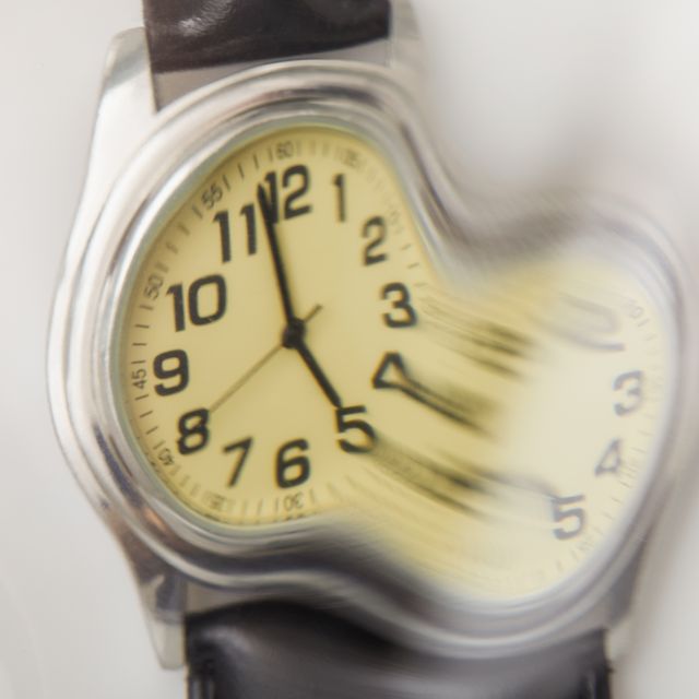 close up of distorted wristwatch