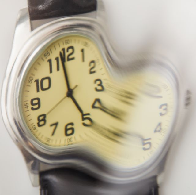 close up of distorted wristwatch