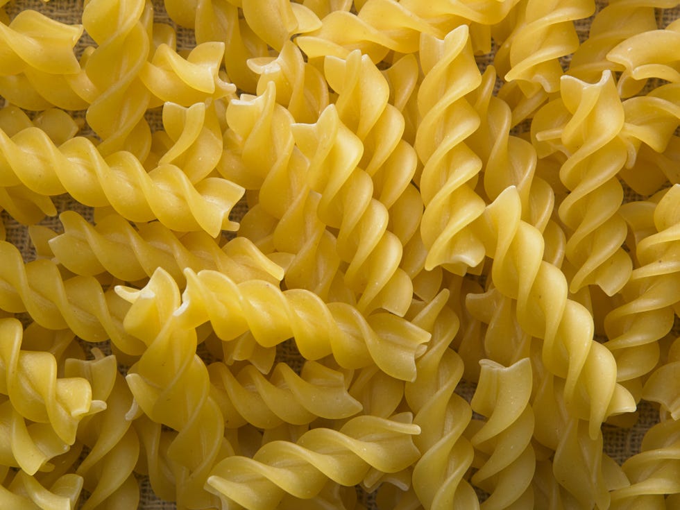 Close-Up Of Fusilli Pasta