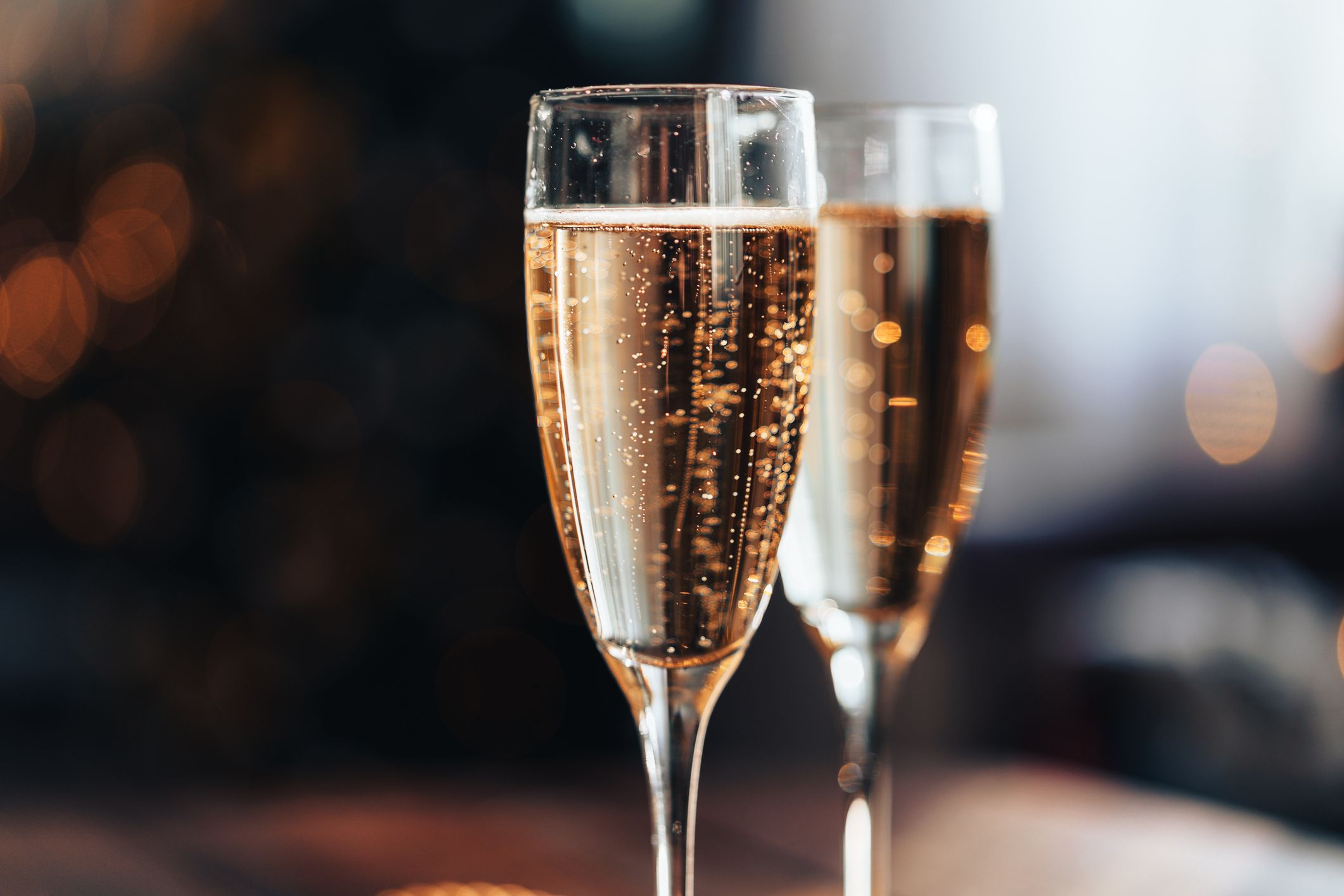 close up of glasses with champagne