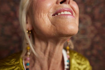 close up of happy elderly woman