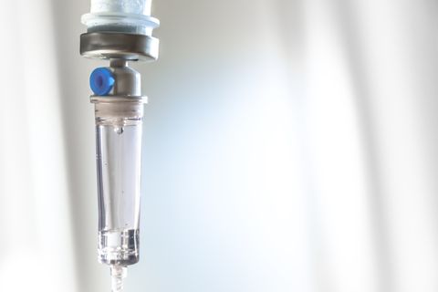 Close Up Of Iv Drip Against White Background
