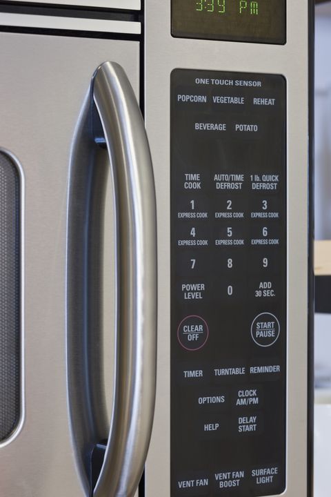 Close up of microwave oven