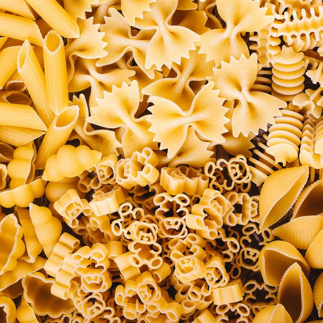 close up of pasta in different shapes and forms