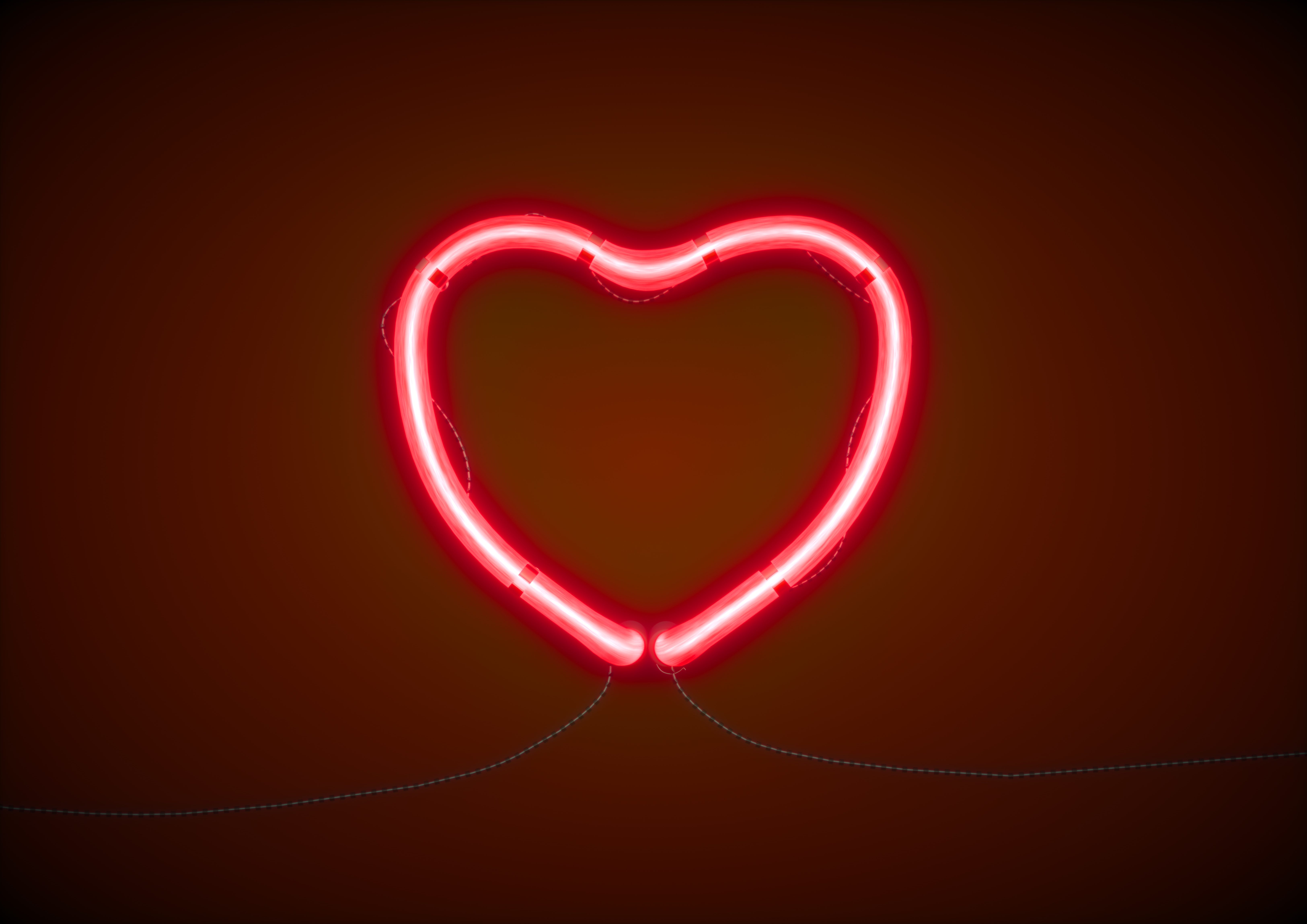 corazón de neón rojo