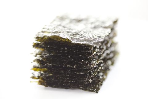 close up of roasted seaweed