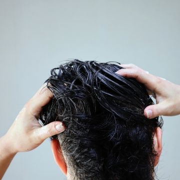 close up of the back of a person in shampoo