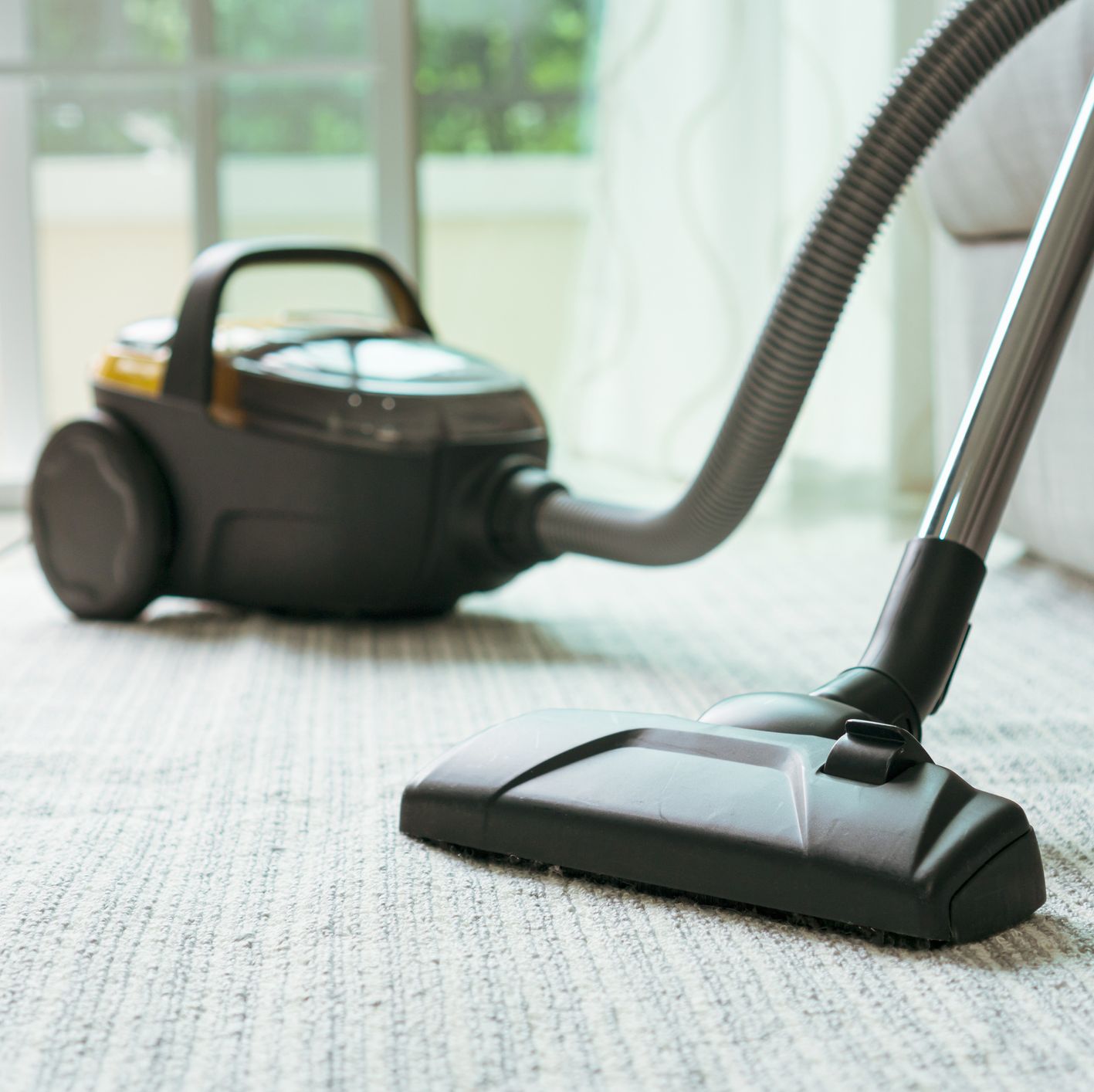 close up of vacuum cleaner in living room