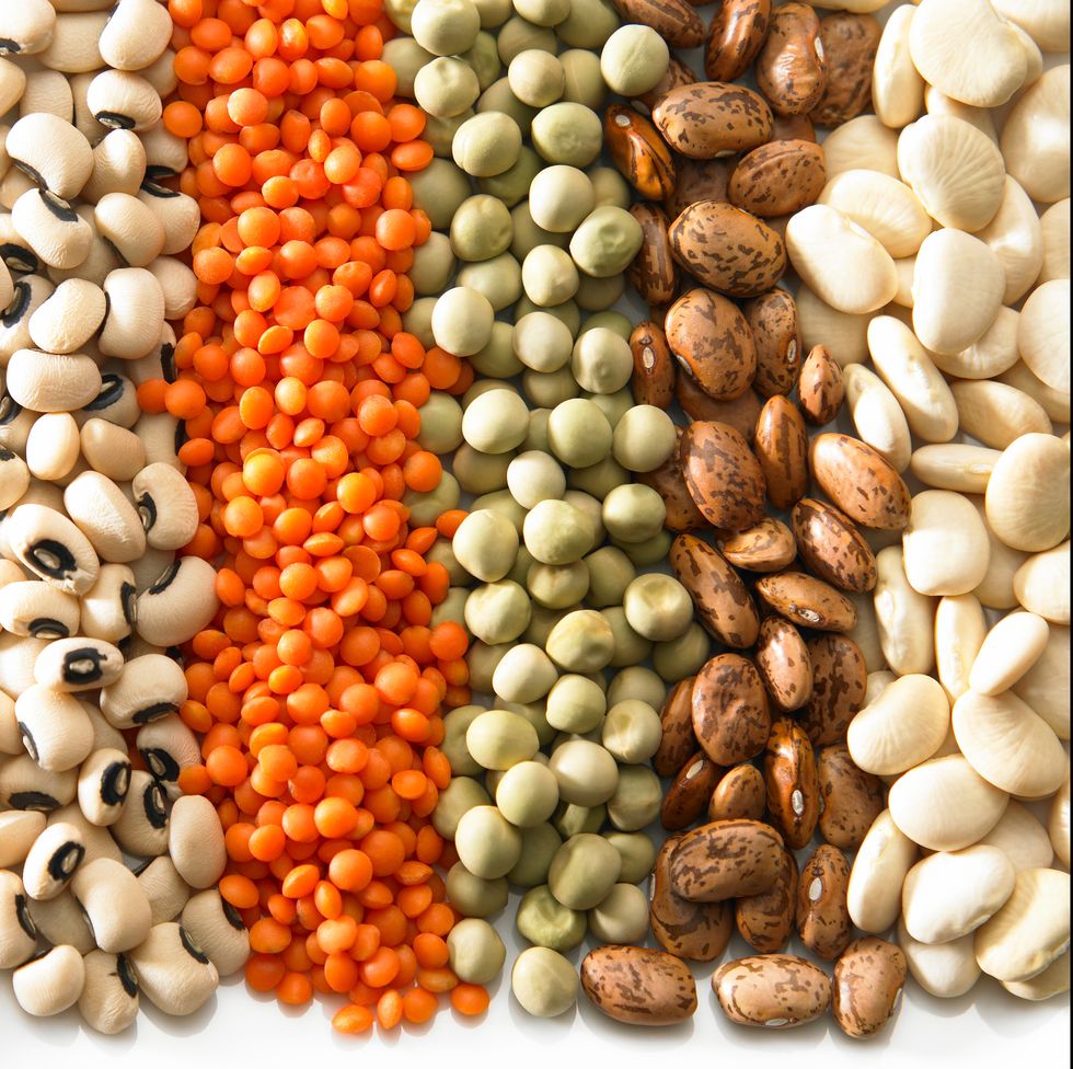 Close-Up Of Various Beans In Plate On Table