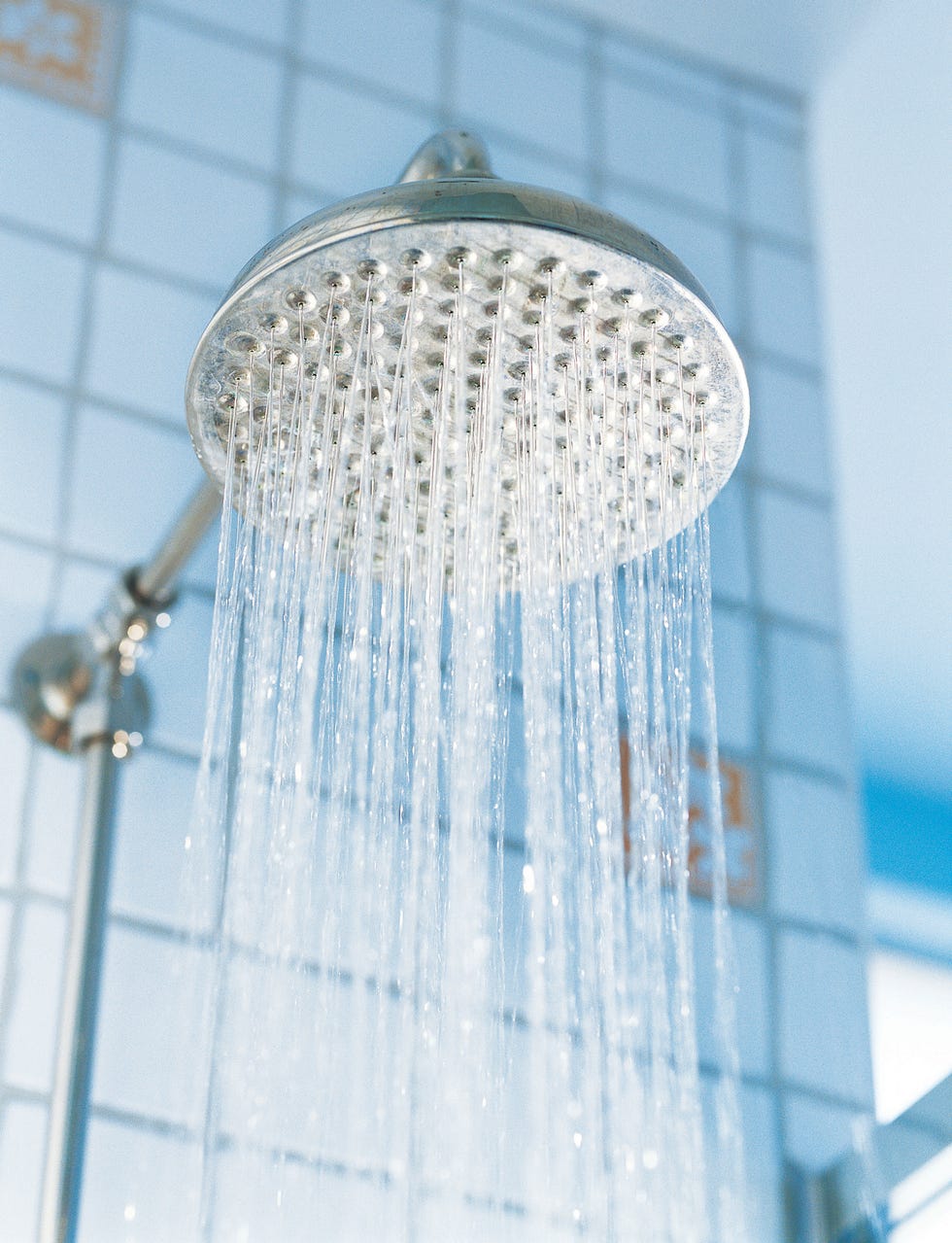 Close-Up of Water Running from a Showerhead