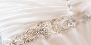 close up of wedding dress