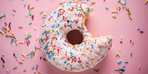 frosted donut with sprinkles