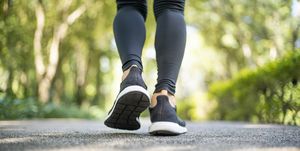 close up of young athlete women feet in running activity