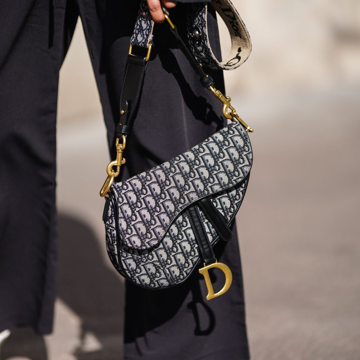 Dior Women's Oblique Jacquard Saddle Pouch