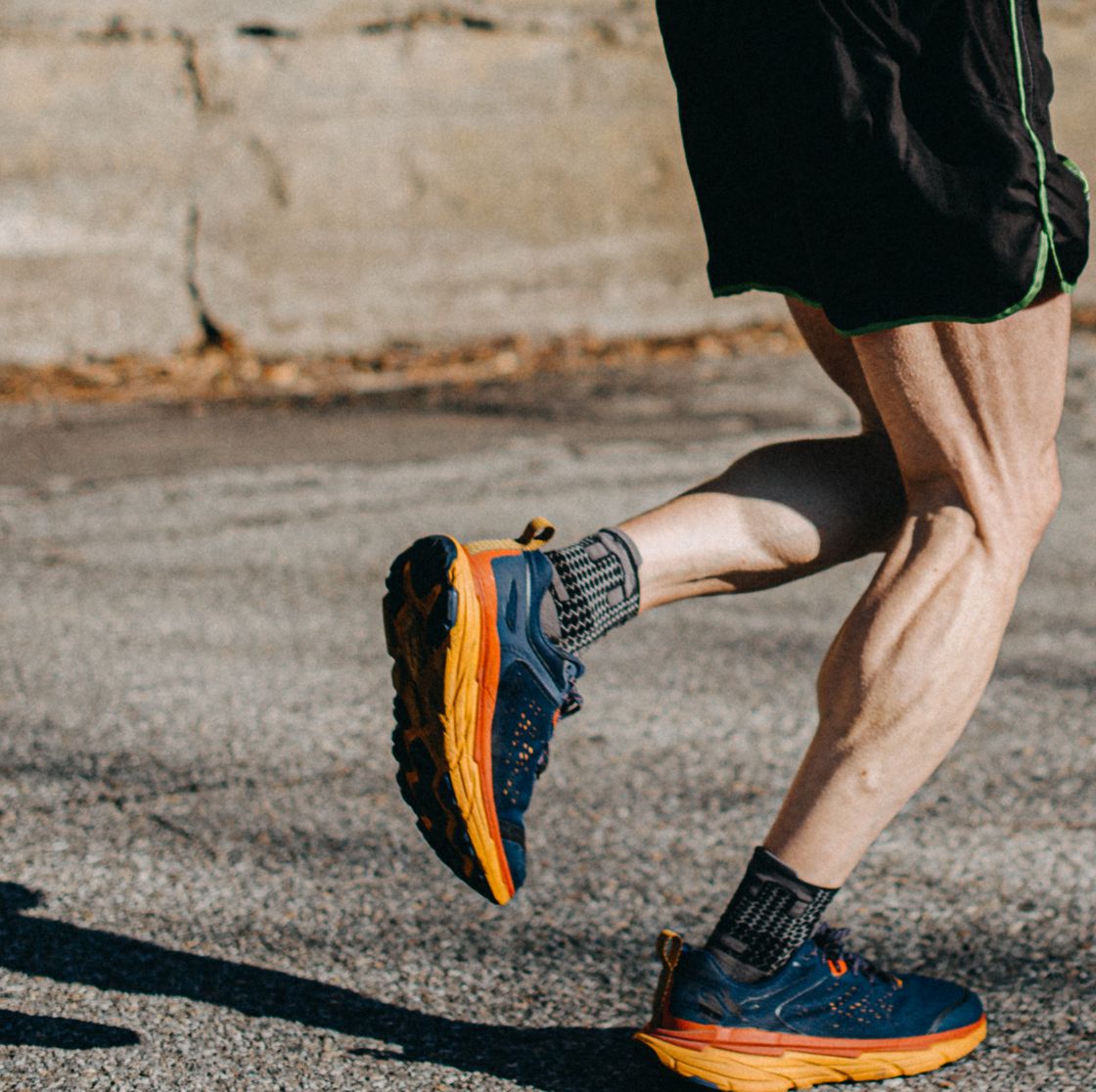 close up on runner's legs