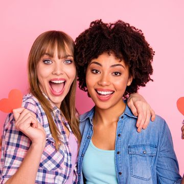 two friends celebrating galentine's day together