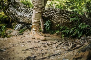 close up shot of a man in the woods