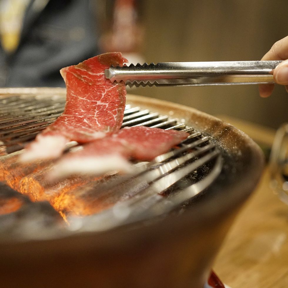 close up wagyu beef grill yakiniku style