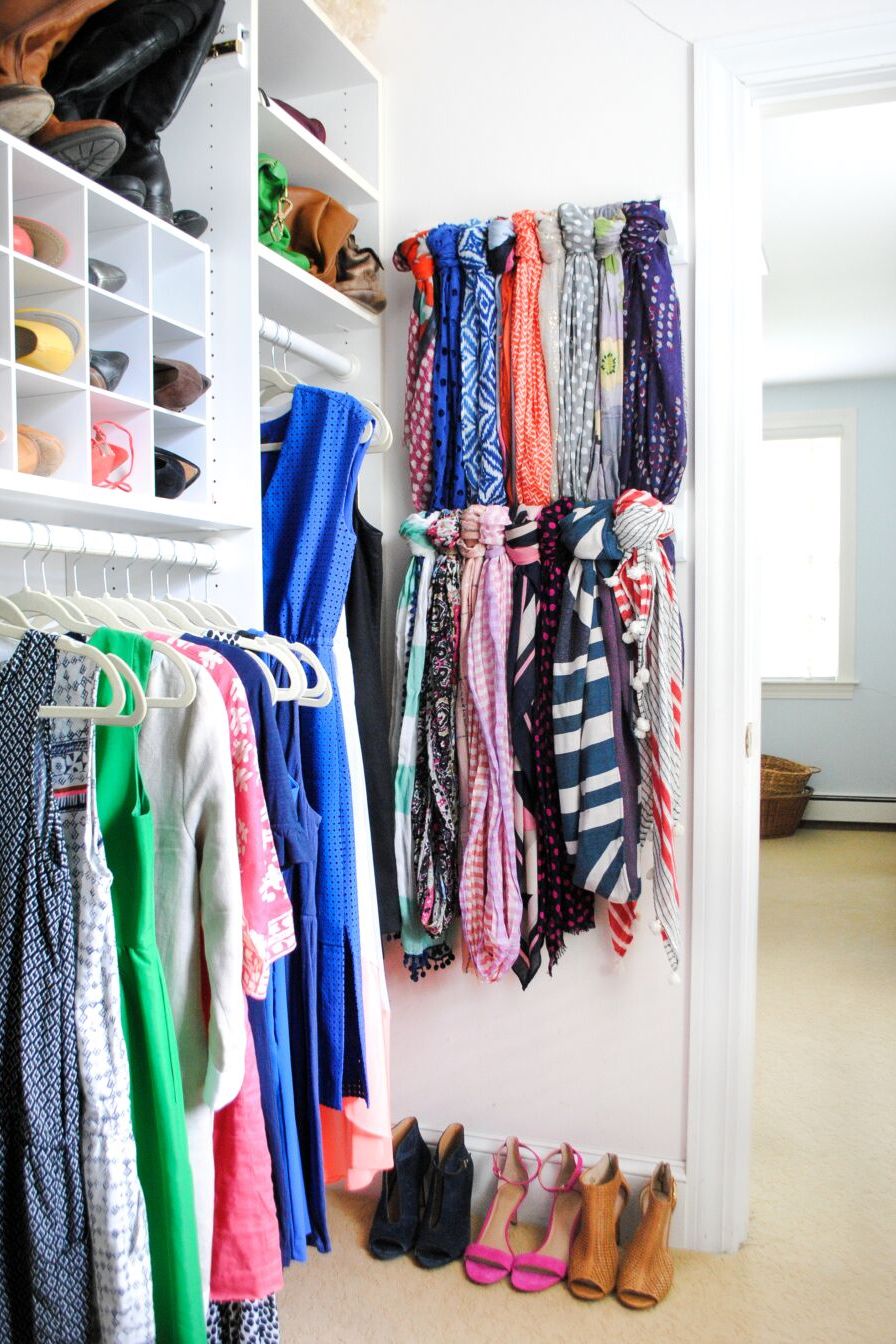 closet organization ideas scarf diy