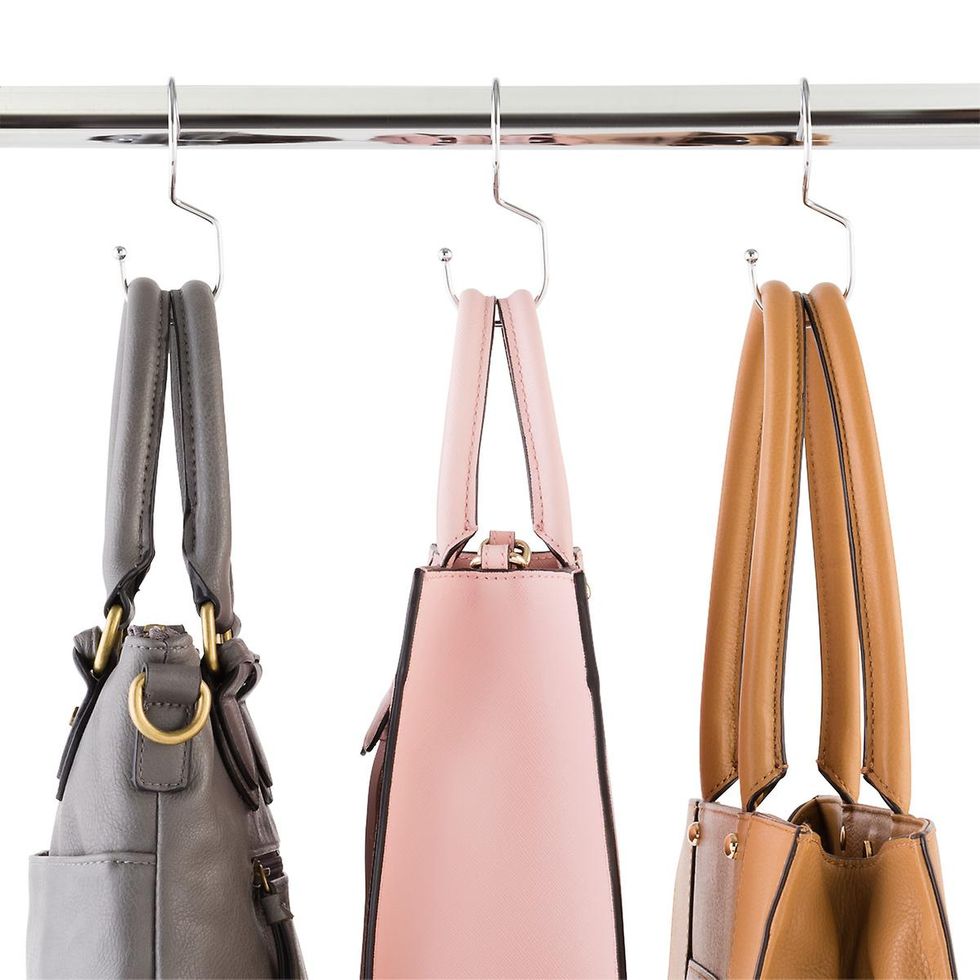 closet organizing ideas handbag hooks