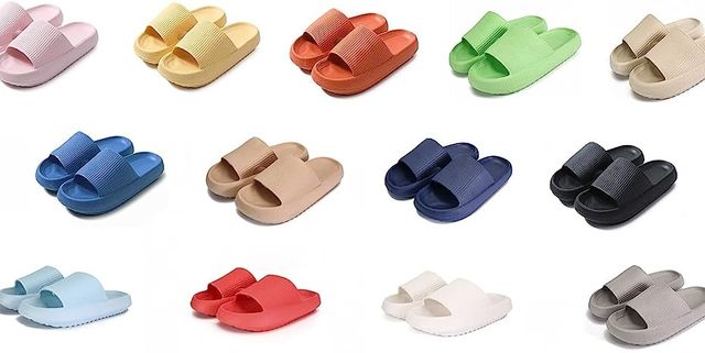  Pillow Slide Sandals for Women Men Ultra Comfort Cloud Sandals  Recovery Rubber Slippers White 35-36