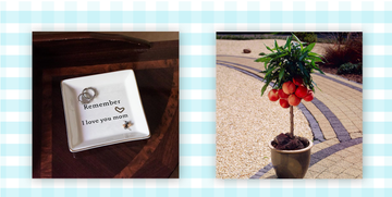 jewelry dish and peach tree