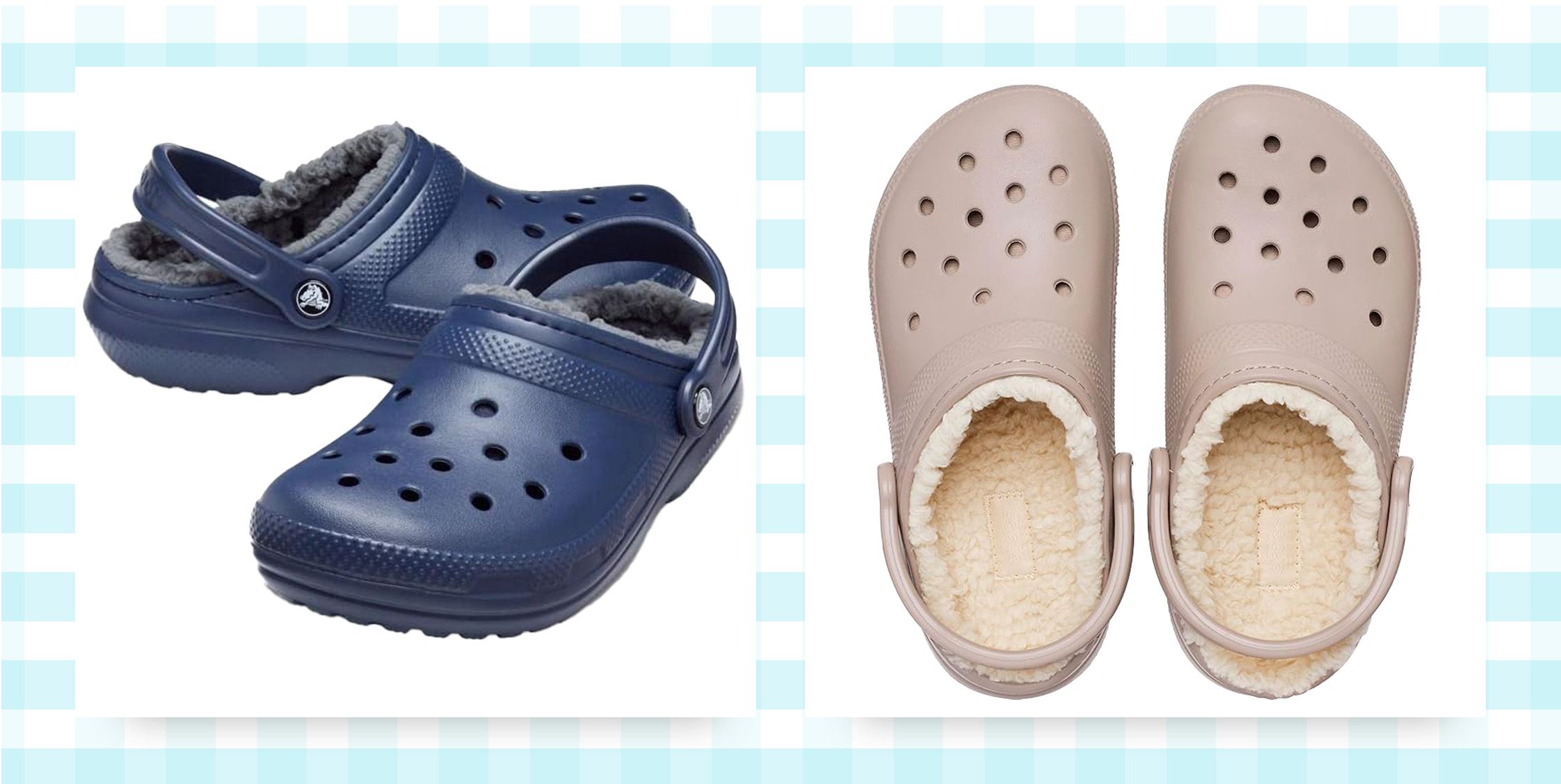 Light blue fuzzy crocs deals