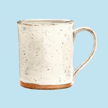 a white mug with a handle