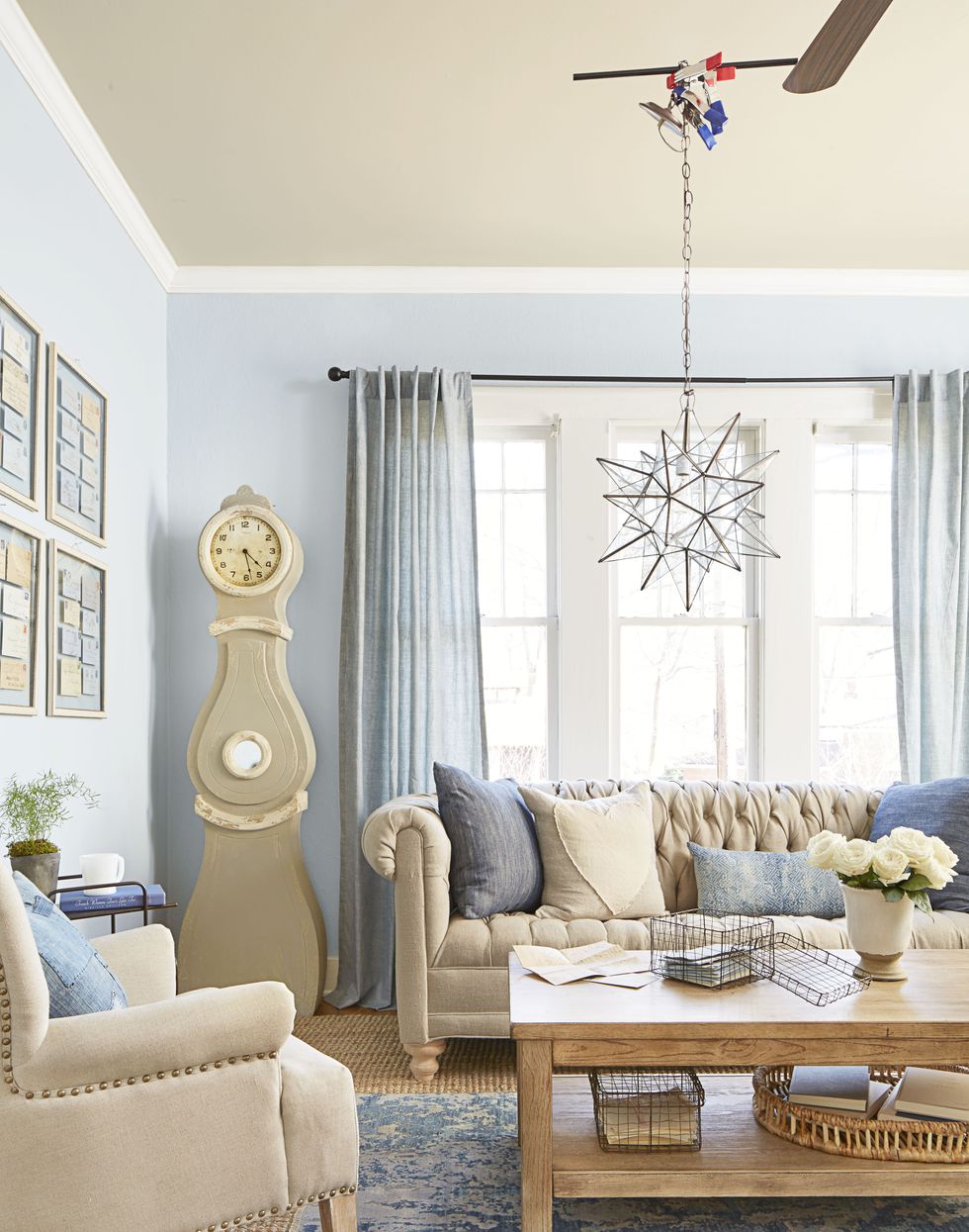 Blue and Gray Living Room