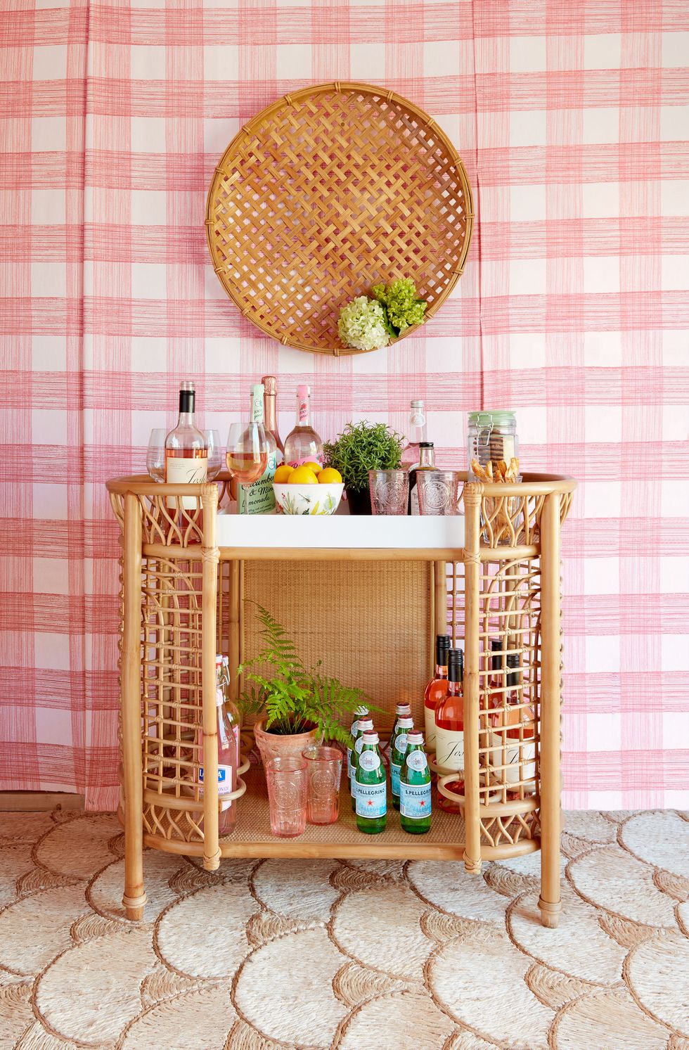 bar cart in chic shed