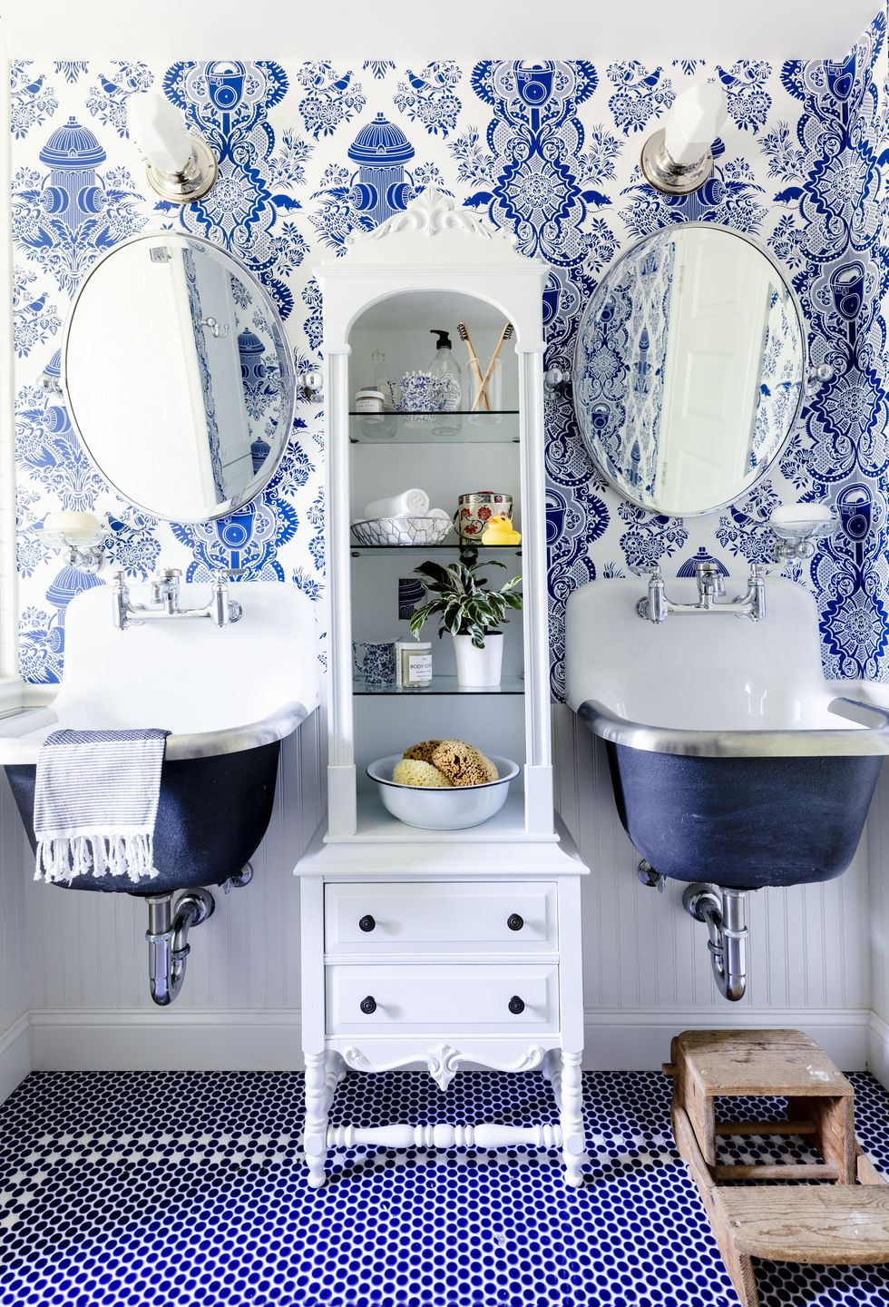 Under Bathroom Sink Organization Ideas for Small Powder Room Cabinets -  Blue i Style