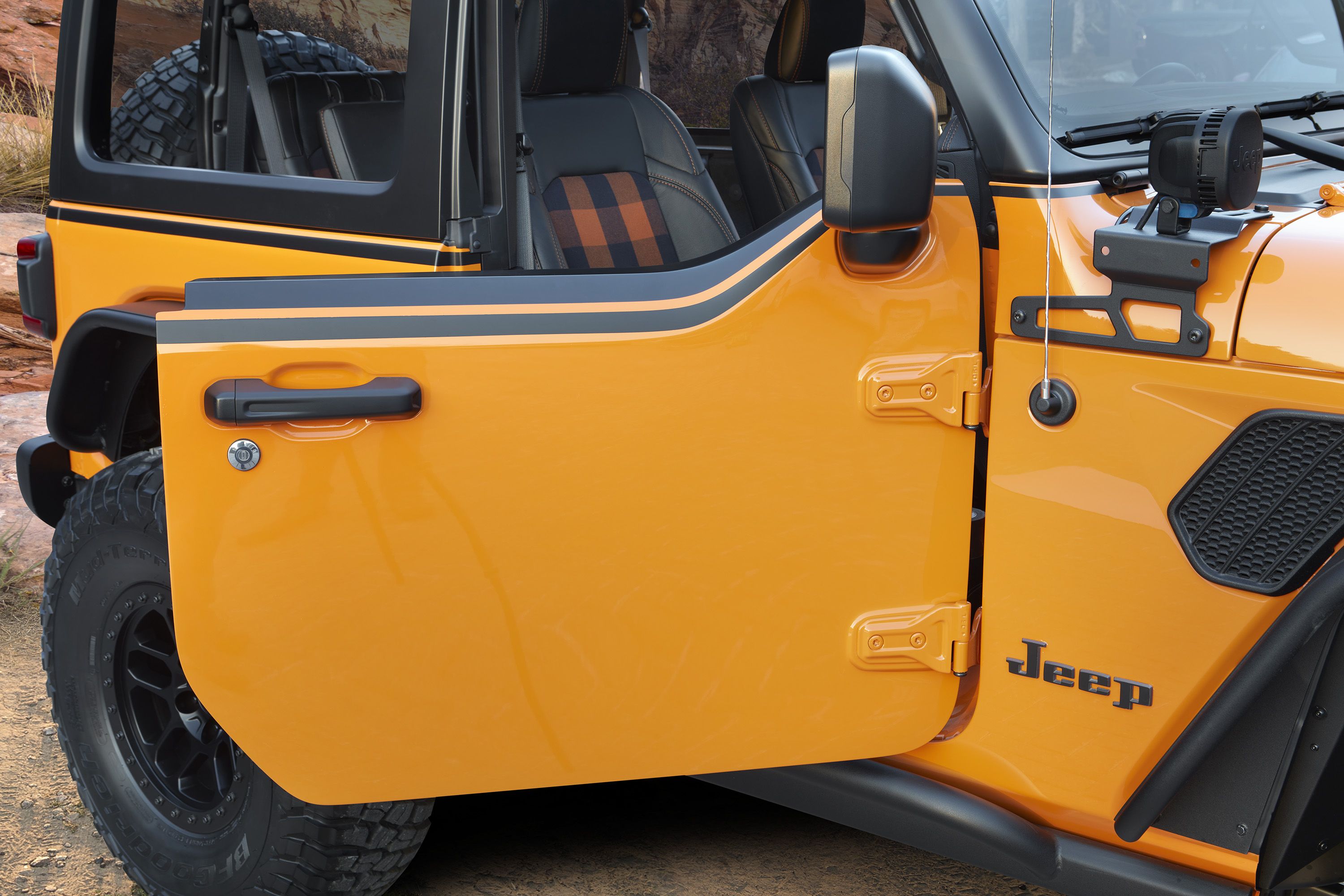 lifted jeep wrangler 4 door orange