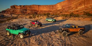 2024 easter jeep safari concepts on desert sands near rock formation