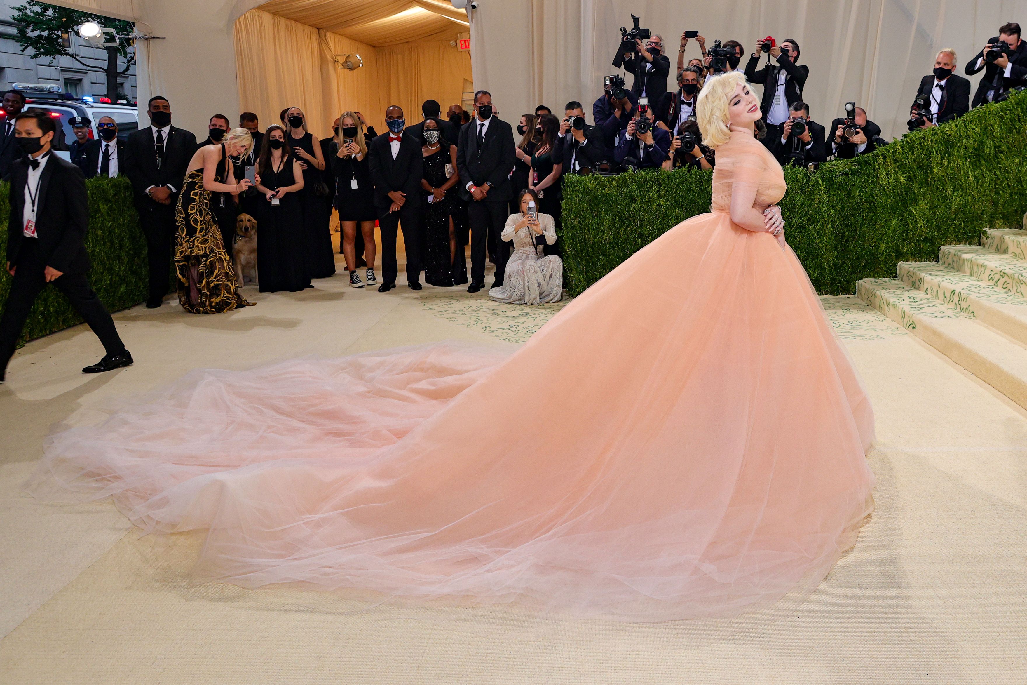 Billie Eilish Wore A Massive Barbie-Inspired Ball Gown At the 2021 Met Gala
