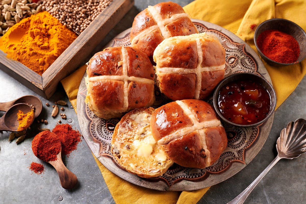 coop masala and chilli hot cross buns