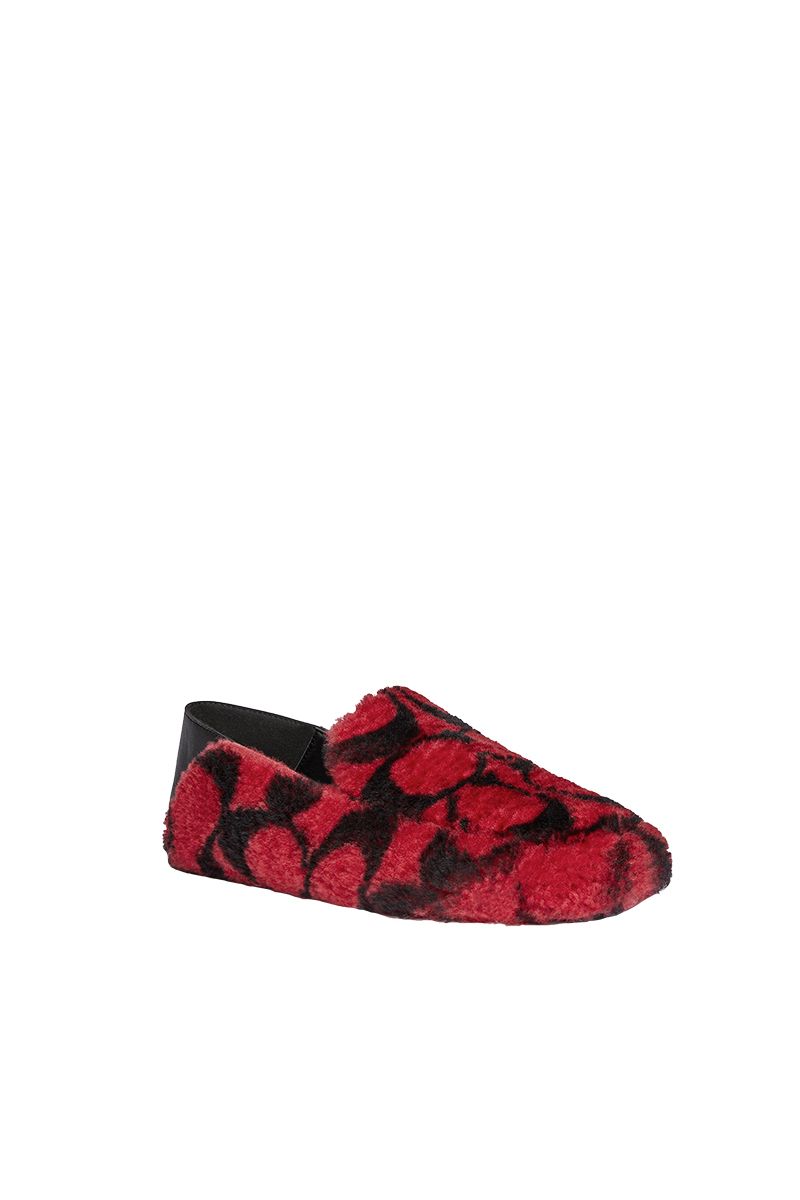 Coach Holly Signature Red buy & Black Shearling Loafer