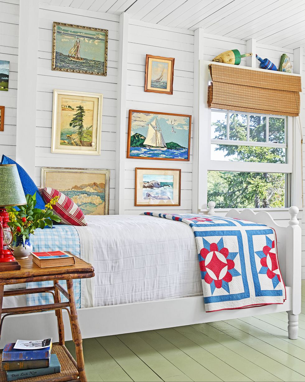 coastal bedroom with seascapes