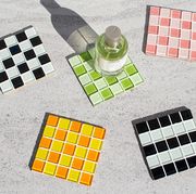 coasters in check tile pattern