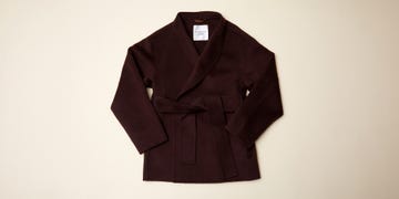 a brown almada wrap coat