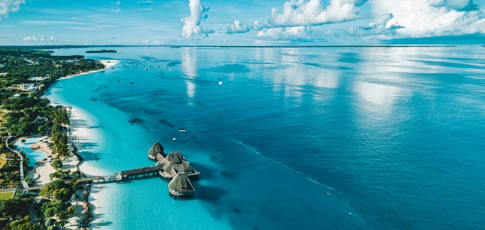Hint Okyanusu'ndaki Zanzibar'ın ceket hattı