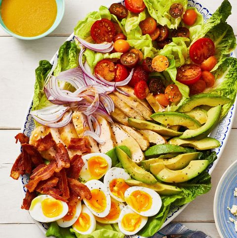 cobb salad on an oval platter