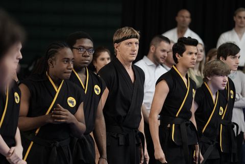 william zabka among other karate students in cobra kai