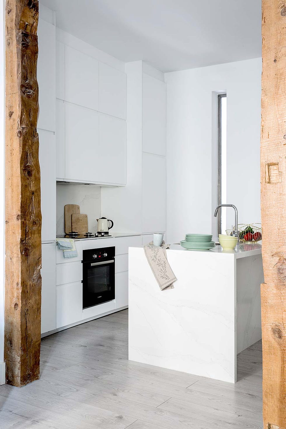 Room, White, Furniture, Property, Floor, Interior design, Countertop, Building, Kitchen, House, 