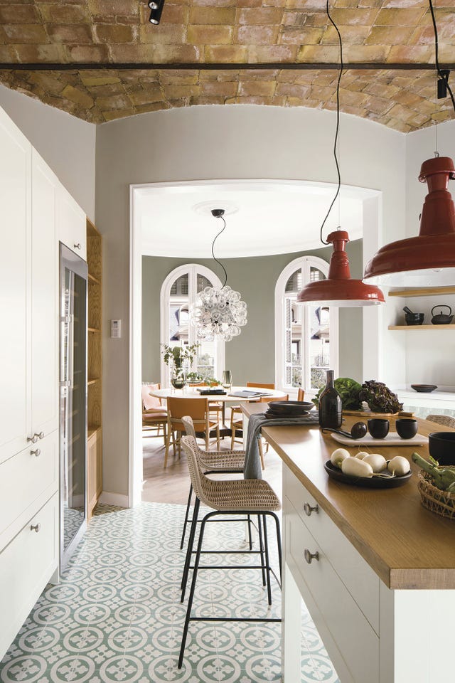 cocina con isla abierta al comedor