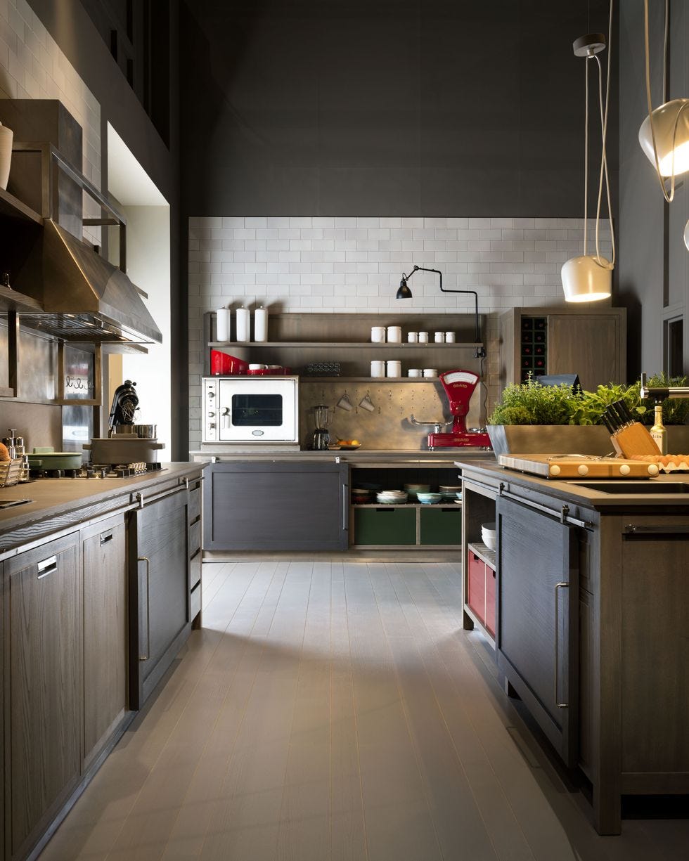 cocina industrial con doble techo estilo loft
