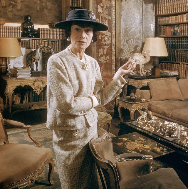 france   circa 1959  coco chanel in paris, france in 1959   miss coco chanel coco chanels appartment, cambon street  photo by kammermangamma rapho via getty images